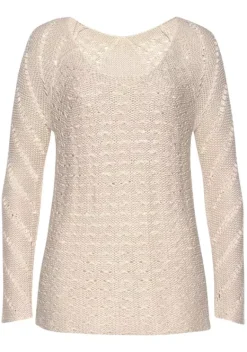 Pullover|LASCANA Ajourpullover Sand