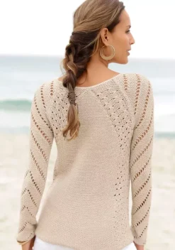 Pullover|LASCANA Ajourpullover Sand