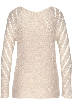 Pullover|LASCANA Ajourpullover Sand