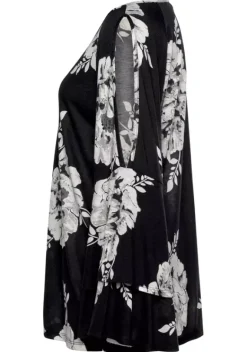 Damenshirts|LASCANA 3/4-Arm-Shirt Schwarz-Weis-Bedruckt