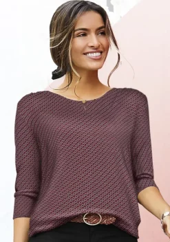 Damenshirts|Vivance 3/4-Arm-Shirt Beere