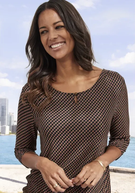 Damenshirts|Vivance 3/4-Arm-Shirt Schwarz