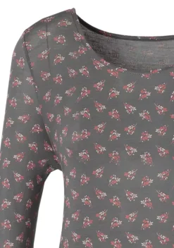 Damenshirts|LASCANA 3/4-Arm-Shirt Dunkelgrau