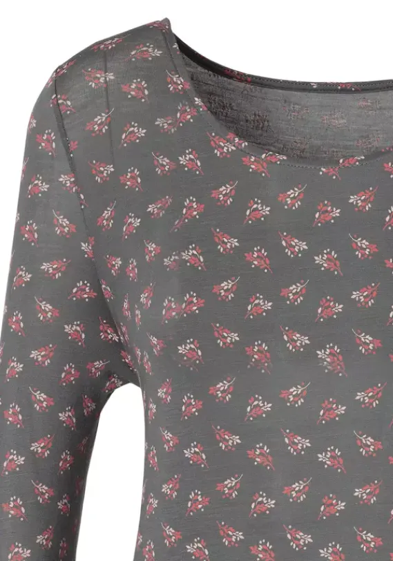 Damenshirts|LASCANA 3/4-Arm-Shirt Dunkelgrau