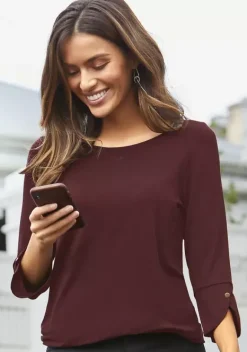 Damenshirts|Vivance 3/4-Arm-Shirt Beere