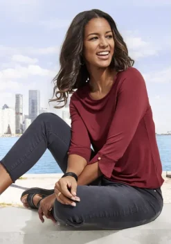 Damenshirts|Vivance 3/4-Arm-Shirt Beere