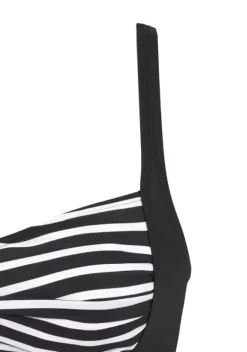 Badeanzuge|LASCANA Badeanzug Schwarz-Gestreift
