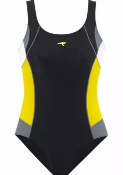 Badeanzuge|KangaROOS Badeanzug Schwarz-Gelb