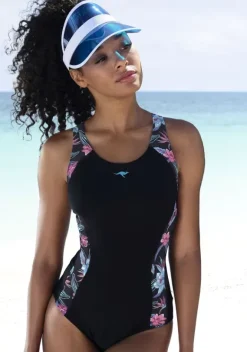 Badeanzuge|KangaROOS Badeanzug"Agave" Schwarz-Bedruckt