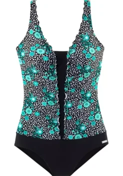 Badeanzuge|LASCANA Badeanzug"Flori" Schwarz-Mint