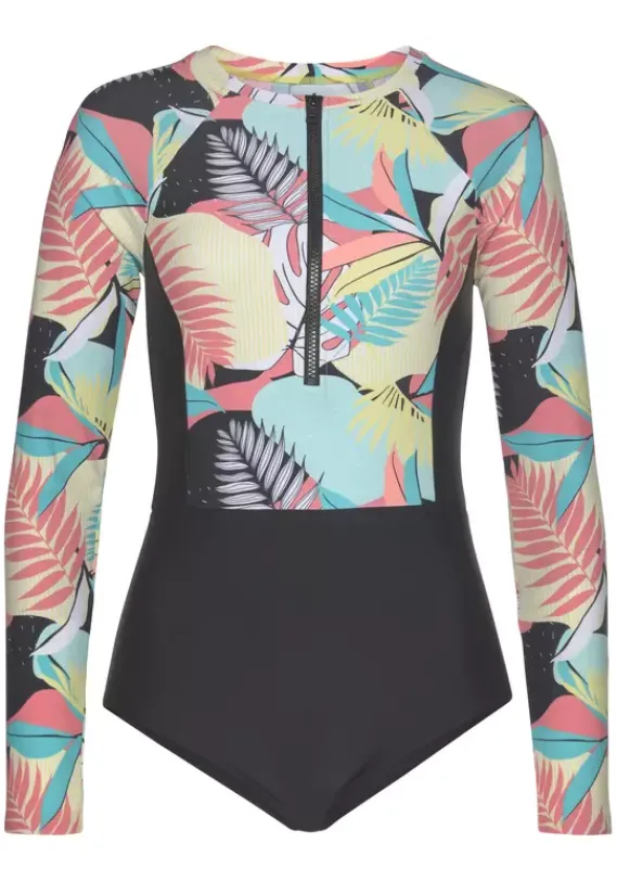 Badeanzuge|LASCANA ACTIVE Badeanzug"Layne" Turkis-Gelb-Bedruckt