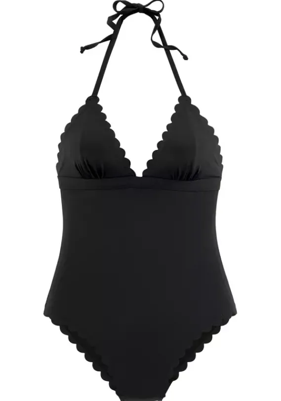 Badeanzuge|LASCANA Badeanzug"Scallop" Schwarz