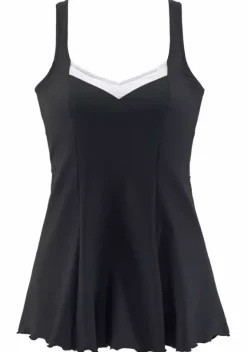 Badeanzuge|LASCANA Badekleid Schwarz-Reinweis