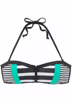 Bikini-Oberteile|KangaROOS Bandeau-Bikini-Top"Anita" Schwarz-Weis