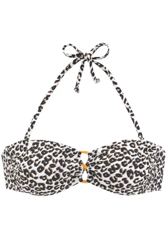 Bikini-Oberteile|Buffalo Bandeau-Bikini-Top"Kitty" Braun-Bedruckt