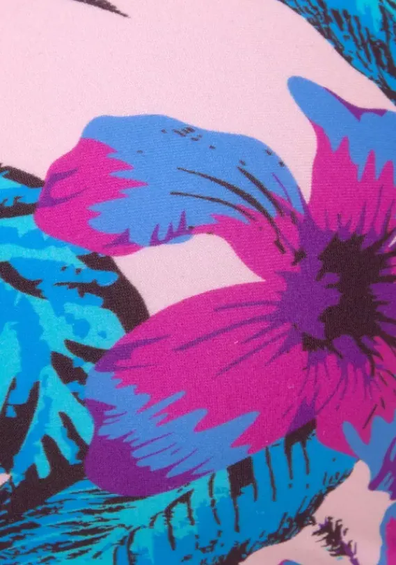 Grose Cups|Venice Beach Bandeau-Bikini-Top"Marly" Rosa-Bedruckt