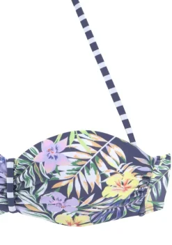 Grose Cups|Venice Beach Bandeau-Bikini-Top"Summer" Marine-Zitrone