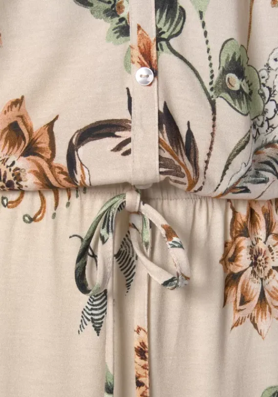 Kurze Kleider|Buffalo Bandeaukleid Beige-Bedruckt