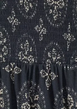 Strandmode|LASCANA Bandeaukleid Schwarz-Beige-Bedruckt