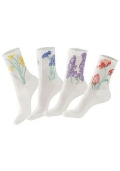Socken|LASCANA Basicsocken 4X Ecru