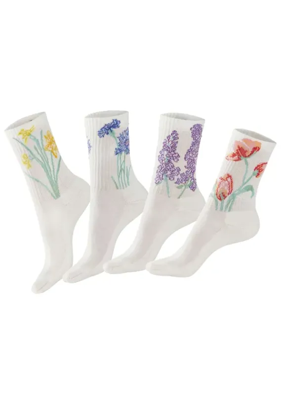 Socken|LASCANA Basicsocken 4X Ecru