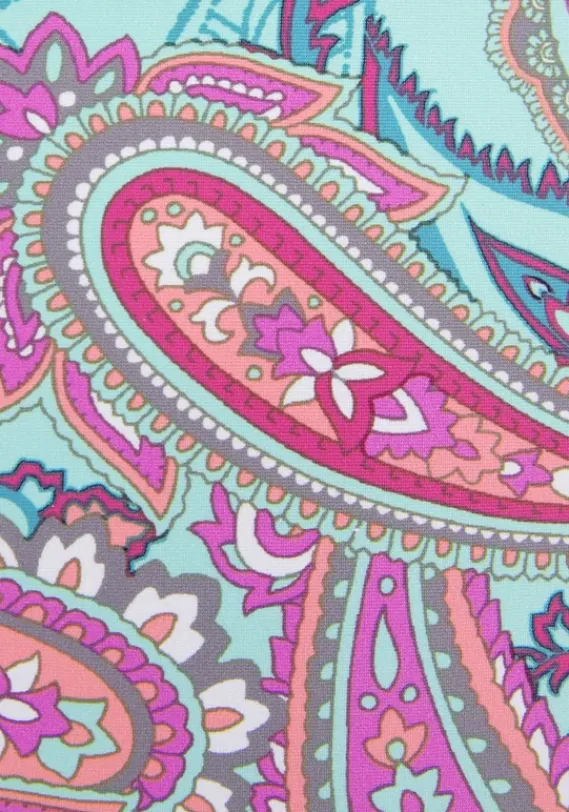 Nachhaltige Bademode|Venice Beach Bikini-Hose"Paislee" Mint-Bedruckt