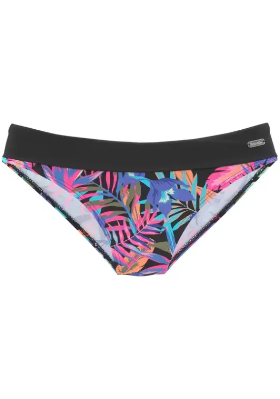 Bikini-Unterteile|Bench. Bikini-Hose"Pitch" Schwarz-Bedruckt