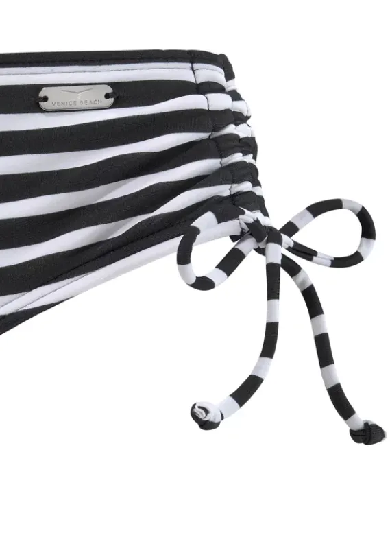 Bikini-Unterteile|Venice Beach Bikini-Hose"Summer" Schwarz-Weis-Gestreift
