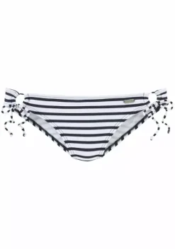 Bikini-Unterteile|Venice Beach Bikini-Hose"Summer" Weis-Marine-Gestreift