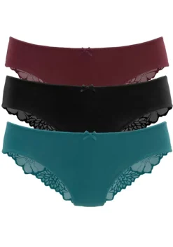 Slips|LASCANA Bikinislip Petrol, Schwarz, Bordeaux