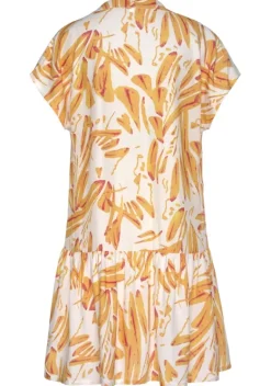 Kurze Kleider|s.Oliver Blusenkleid Orange-Creme-Bedruckt