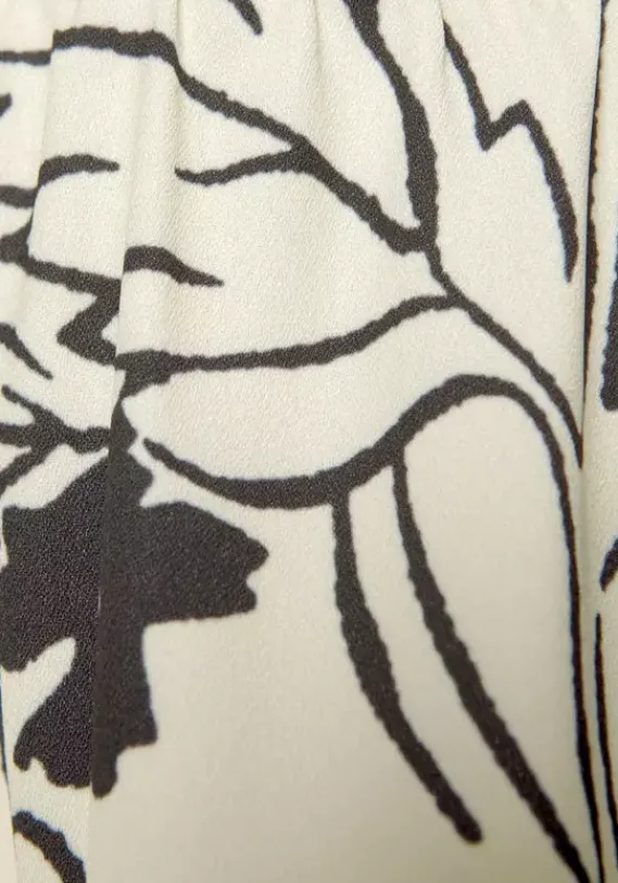 Kurze Kleider|LASCANA Blusenkleid Creme-Schwarz