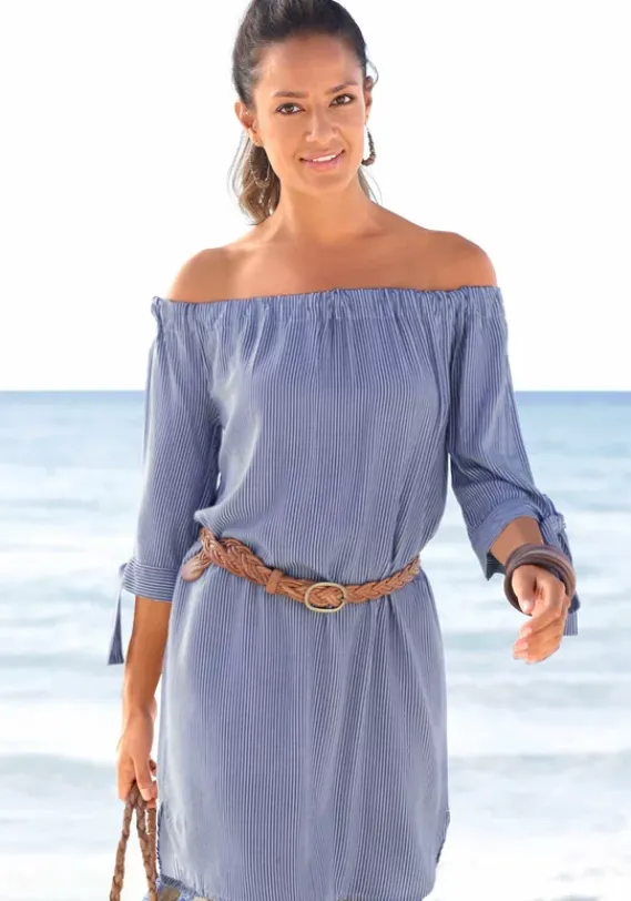 Strandmode|LASCANA Blusenkleid Blau-Weis