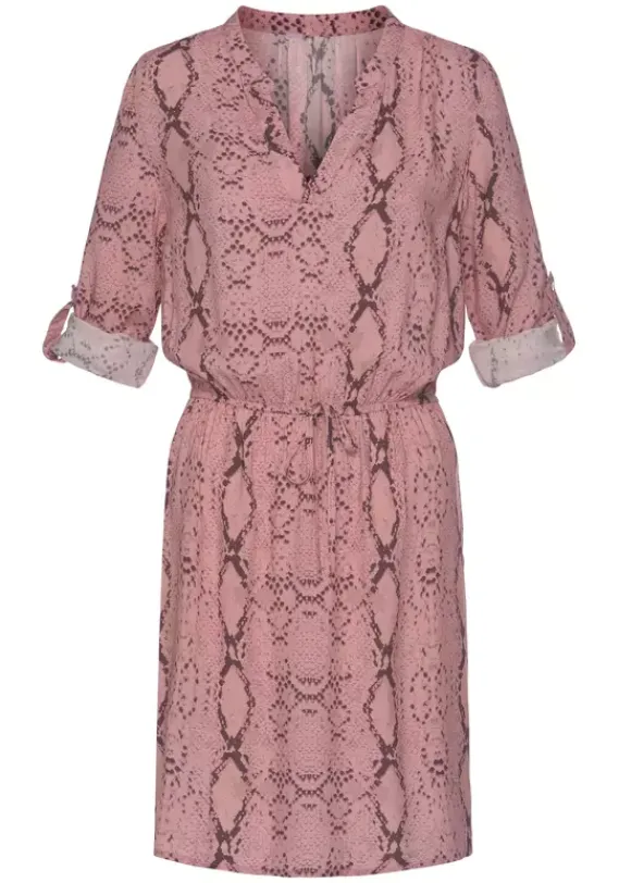 Kurze Kleider|Buffalo Blusenkleid Rose-Bedruckt