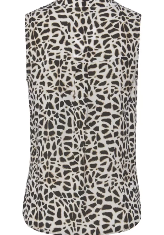 Strandmode|LASCANA Blusentop Creme-Schwarz