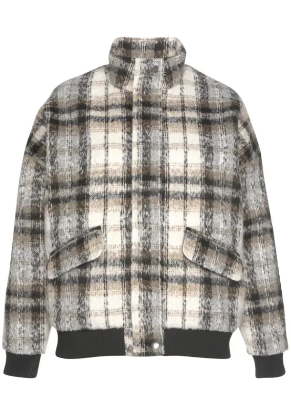 Jacken & Mantel|Buffalo Bomberjacke Creme-Braun-Schwarz