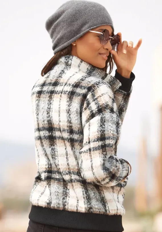 Jacken & Mantel|Buffalo Bomberjacke Creme-Braun-Schwarz