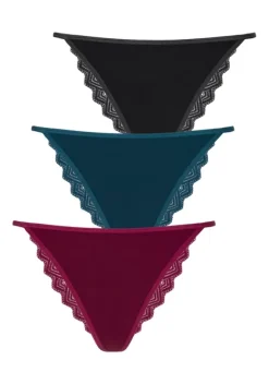 Slips|LASCANA Brasilslip Bordeaux, Petrol, Schwarz