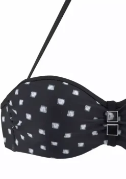 Grose Cups|LASCANA Bugel-Bandeau-Bikini Schwarz-Weis