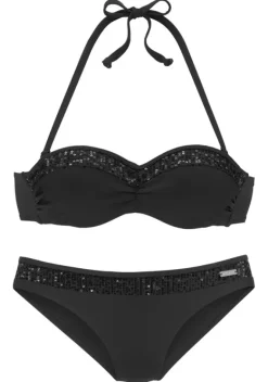 Grose Cups|Bruno Banani Bugel-Bandeau-Bikini"Lilith" Schwarz
