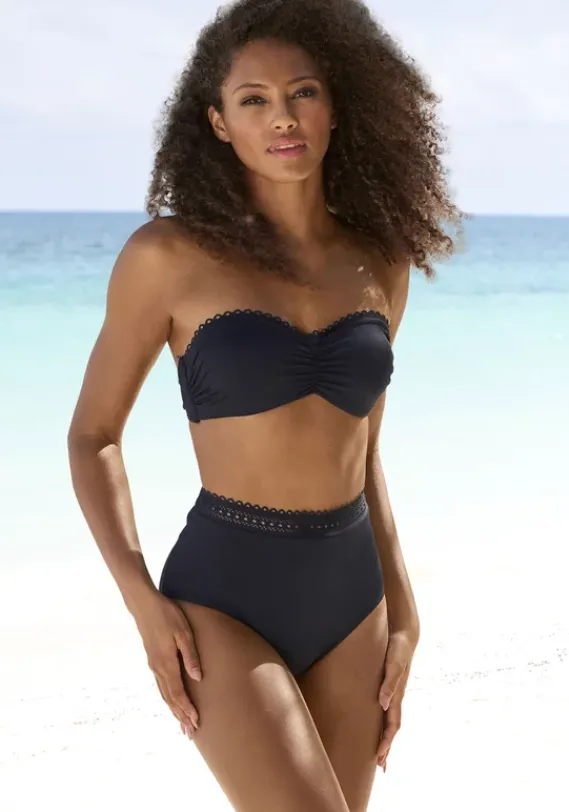 Grose Cups|s.Oliver Bugel-Bandeau-Bikini-Top"Aiko" Schwarz