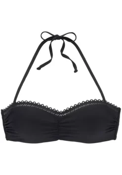 Grose Cups|s.Oliver Bugel-Bandeau-Bikini-Top"Aiko" Schwarz
