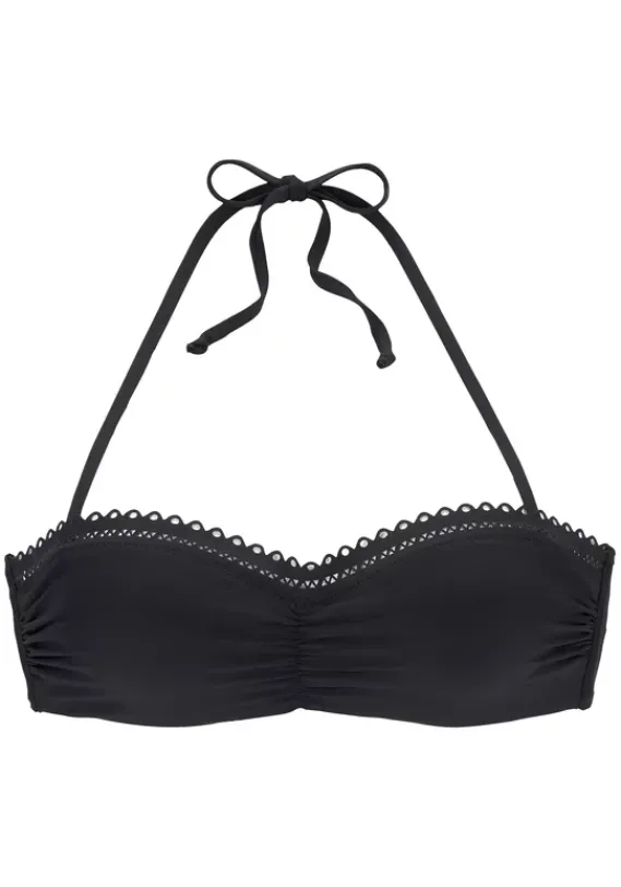 Grose Cups|s.Oliver Bugel-Bandeau-Bikini-Top"Aiko" Schwarz