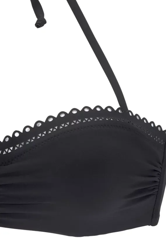 Grose Cups|s.Oliver Bugel-Bandeau-Bikini-Top"Aiko" Schwarz