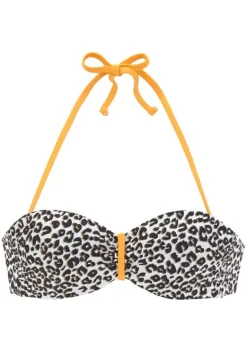 Grose Cups|Buffalo Bugel-Bandeau-Bikini-Top"Kitty" Braun-Bedruckt