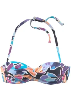 Bikini-Oberteile|Sunseeker Bugel-Bandeau-Bikini-Top"Tahiti" Marine-Bedruckt