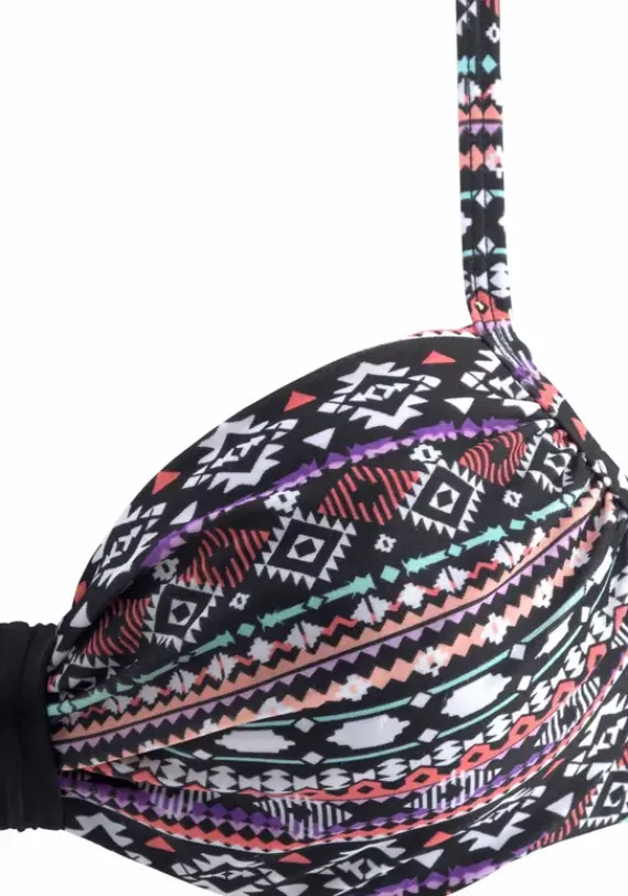 Grose Cups|LASCANA Bugel-Bikini Schwarz-Bunt