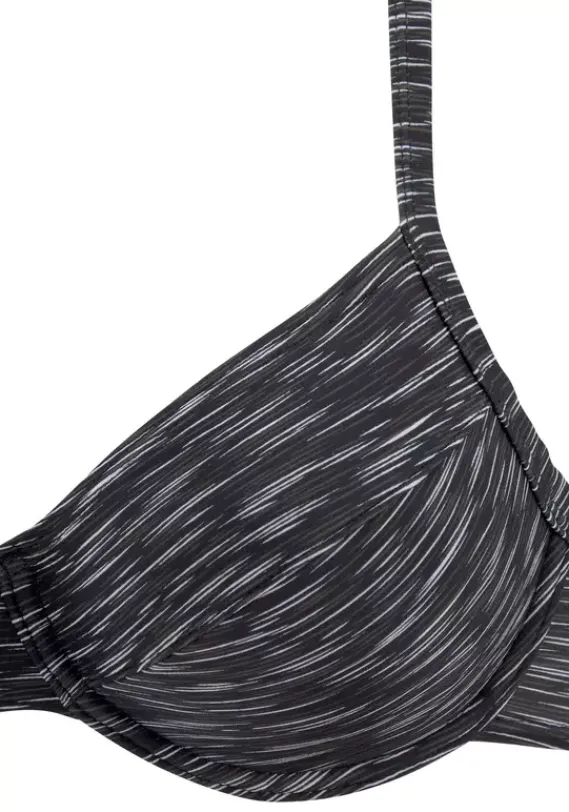 Grose Cups|KangaROOS Bugel-Bikini Schwarz-Bedruckt