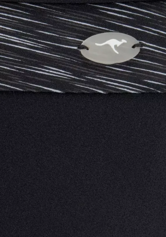 Grose Cups|KangaROOS Bugel-Bikini Schwarz-Bedruckt