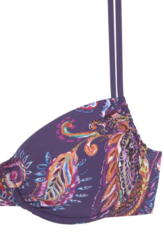 Grose Cups|Vivance Bugel-Bikini"Cura" Lila-Bedruckt
